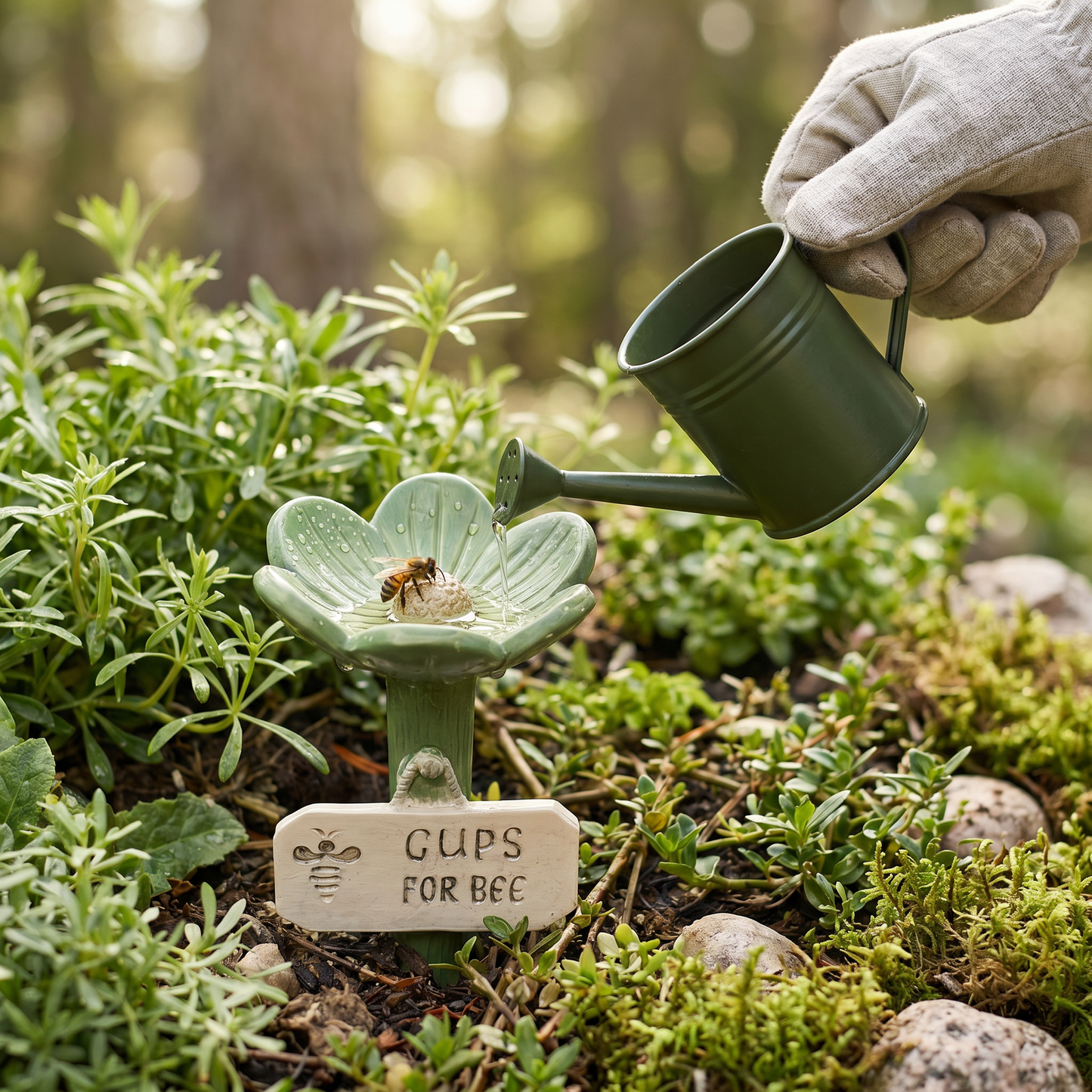 Blomsterformet bivander – Farverig Vanddispenser til Haven