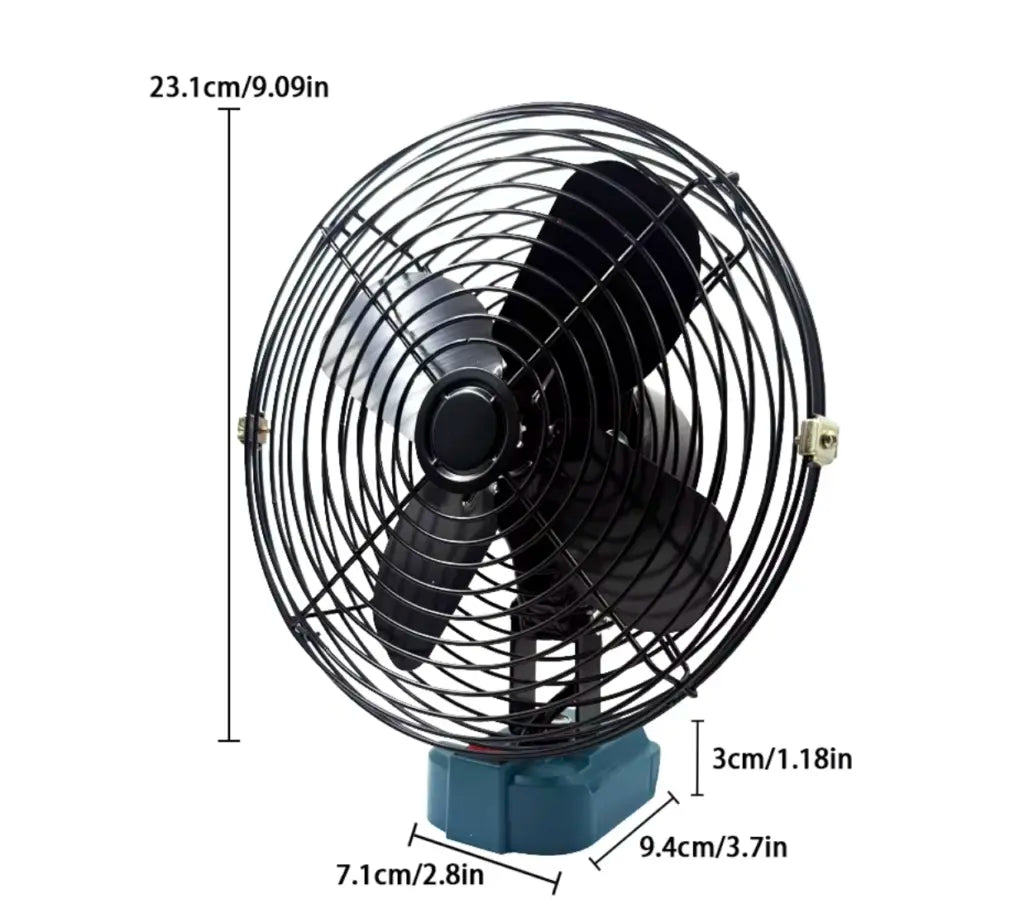 Bærbar batteridrevet ventilator