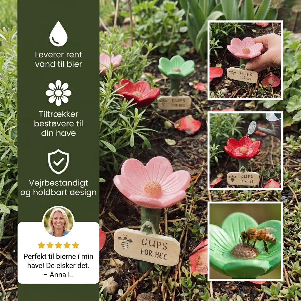 Blomsterformet bivander – Farverig Vanddispenser til Haven
