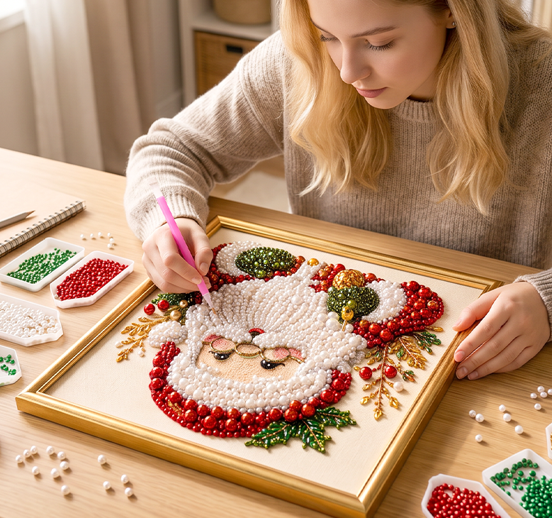 🔥 50% RABAT – BEGRÆNSET TID!🎨💎Aflappende DIY diamantmaleri-sæt med juletema – nemt for begyndere🎄