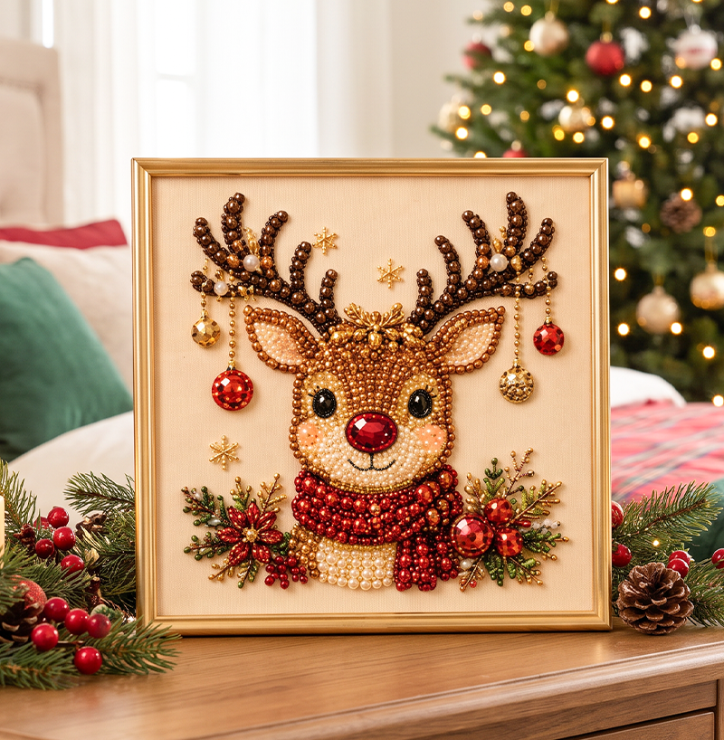 🔥 50% RABAT – BEGRÆNSET TID!🎨💎Aflappende DIY diamantmaleri-sæt med juletema – nemt for begyndere🎄