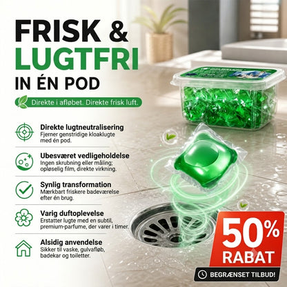 Rense- og lugtfjernertabletter til afløbsrør