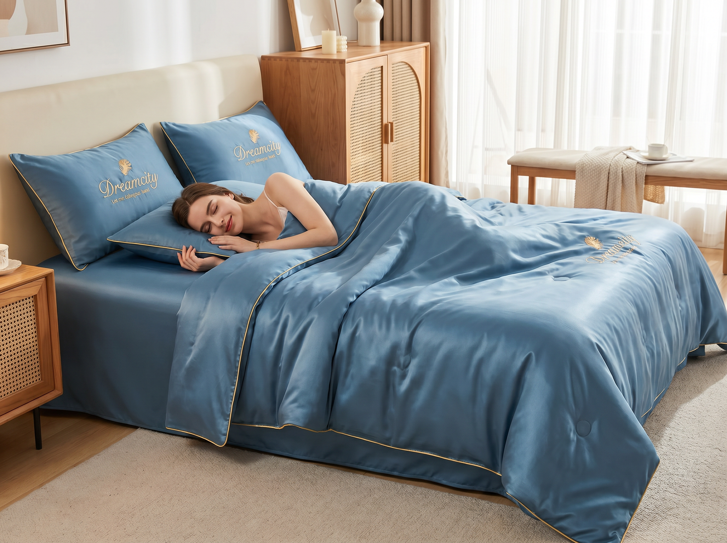 ❄️Svalende og åndbart sengetøj, 4 dele🛏️