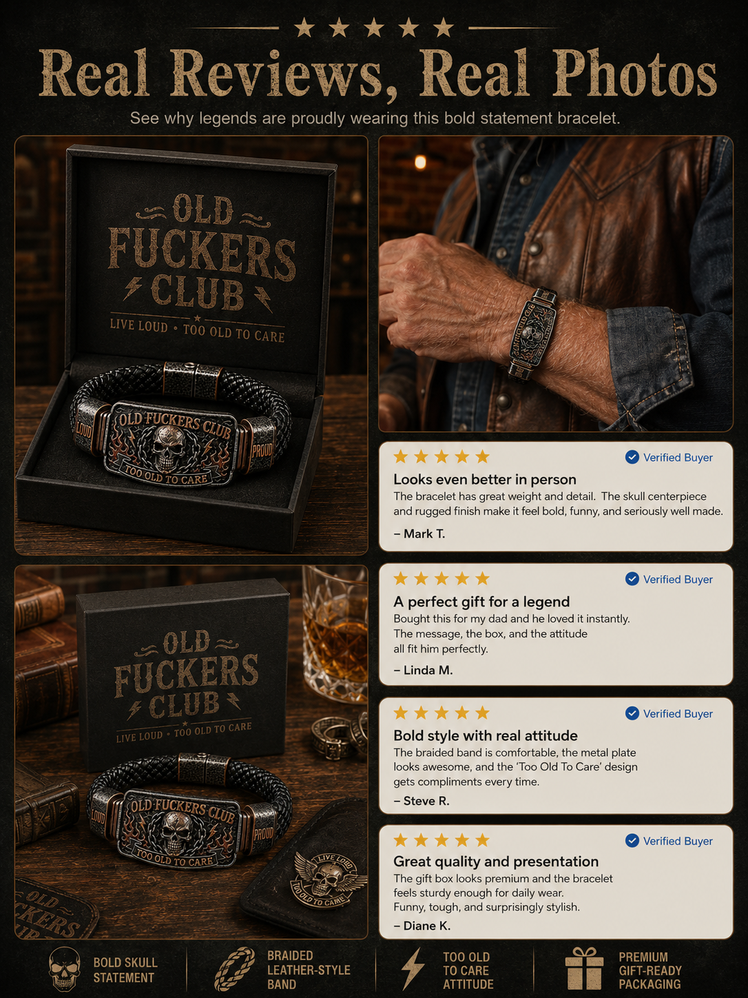 ☠️ De gamle drenges klub & Vild & Fri 🪓 | 2026 Limited Edition Vintage Armbånd