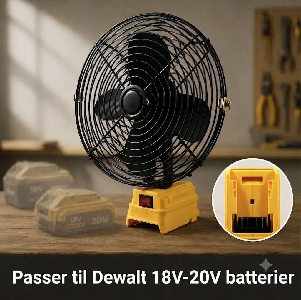Bærbar batteridrevet ventilator