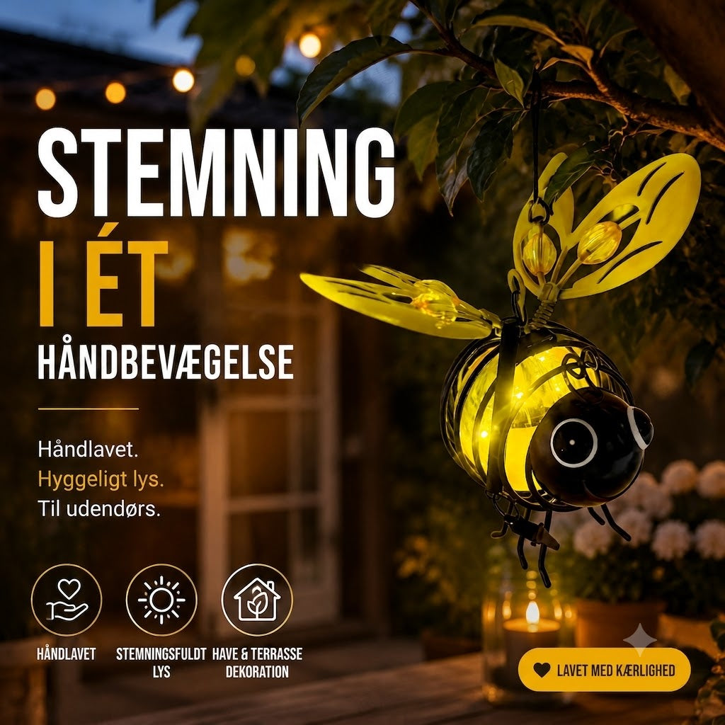 Solcelle-hængelampe i bi-design