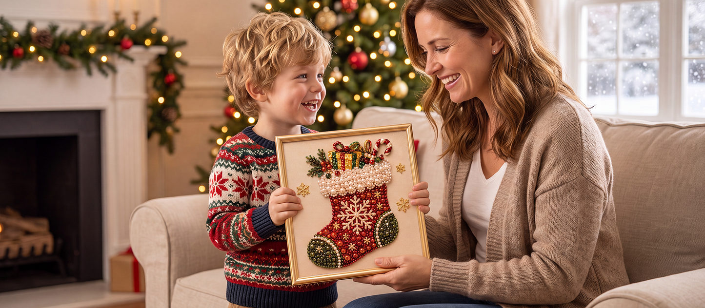 🔥 50% RABAT – BEGRÆNSET TID!🎨💎Aflappende DIY diamantmaleri-sæt med juletema – nemt for begyndere🎄