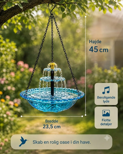 Sereneflow solcelledrevet etagespringvand med fuglebad – dekorativt vandspil til haven