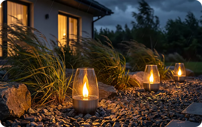 Solcelledrevet LED-stearinlys – Vandtæt udendørslampe og hyggelig natlampe til hjemmet