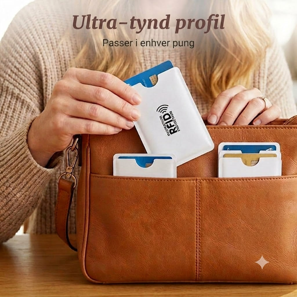 RFID-blokerende kreditkortetui / Anti-skimming kortbeskytter