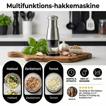 Multifunktionel minihakker – manuelt køkkenredskab til mange formål