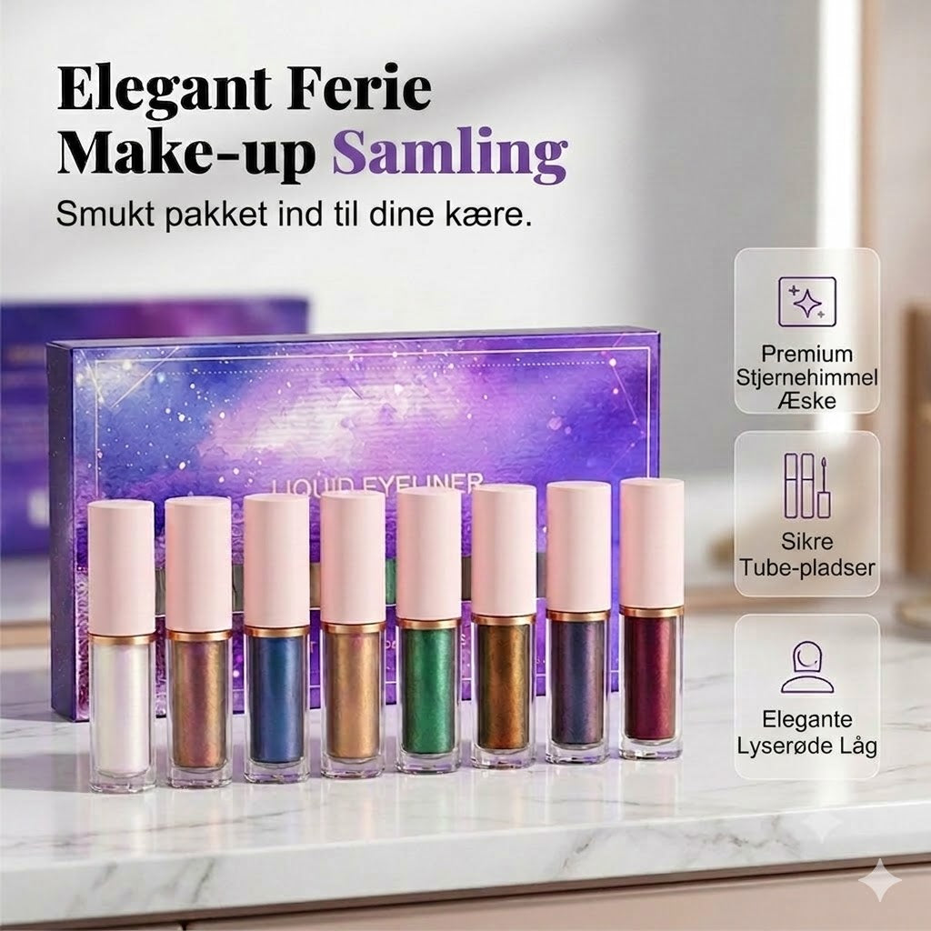 ✨ 8-deles sæt med flydende glimmer-eyelinere