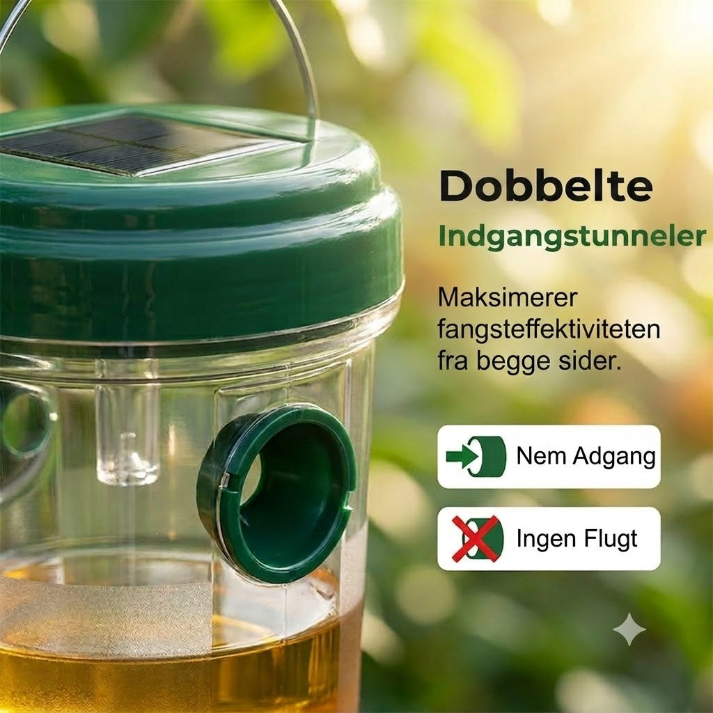 Solcelledrevet hængende hvepsefælde og fluefanger