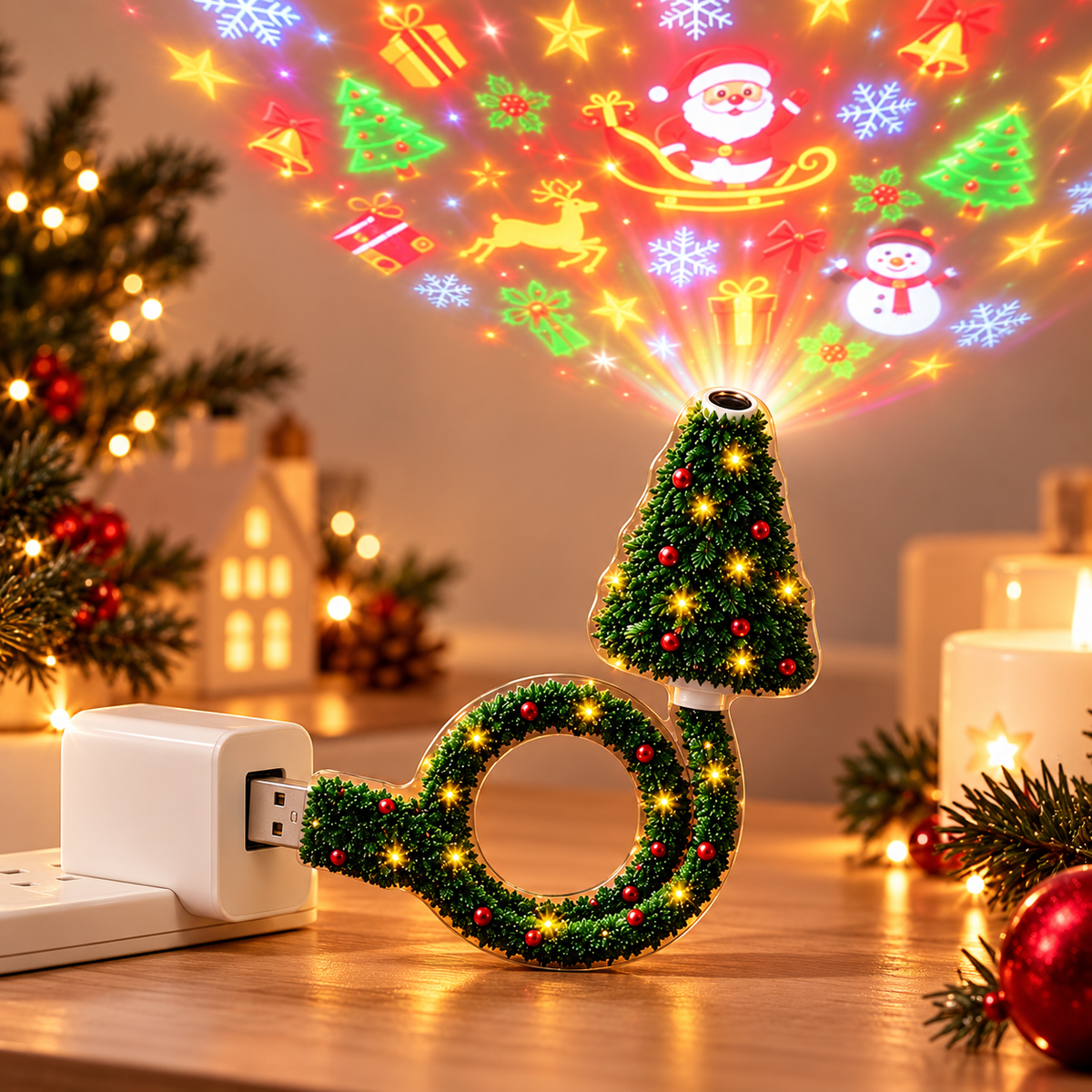 HD USB Juleprojektor – Skab en magisk julestemning på et øjeblik