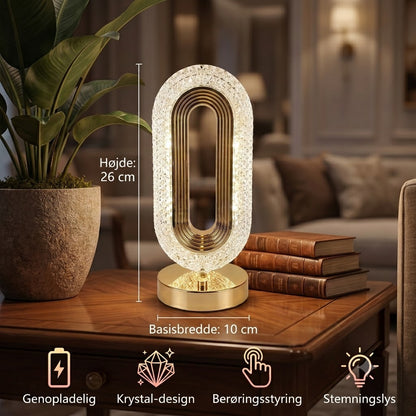 Genopladelig krystal-LED-bordlampe – elegant stemningsfyldt natlampe