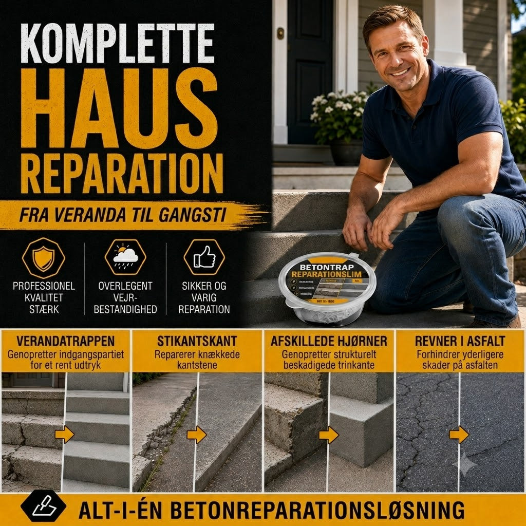 Betonklæber og reparationsmørtel til trapper – ideel til trappetrin, indkørsler og terrasser