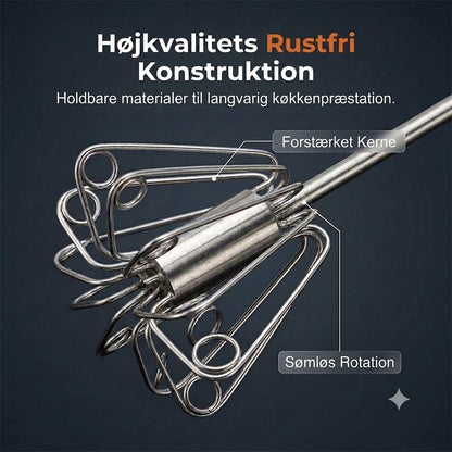 En god hjælper i køkkenet: Piskeris i rustfrit stål med skridsikkert håndtag