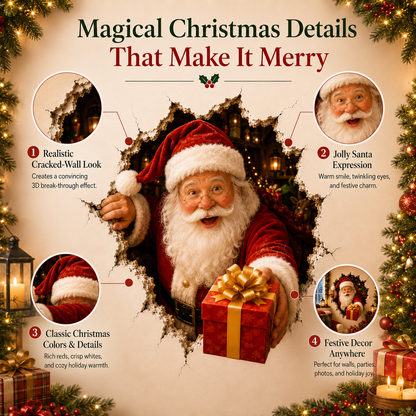 "Bryd igennem" Juleklistermærker – Kreative 3D-klistermærker til vinduer og vægge
