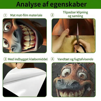 Kreative klistermærker til skraldespande – farverige tegneseriemotiver