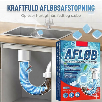 🚽 Tabletter til hurtig afløbsrens – velegnet til køkkener, badeværelser og afløb.