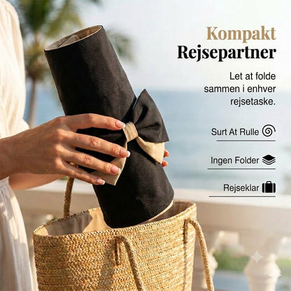 🎀 Bredskygget solhat med sløjfe til damer – foldbar