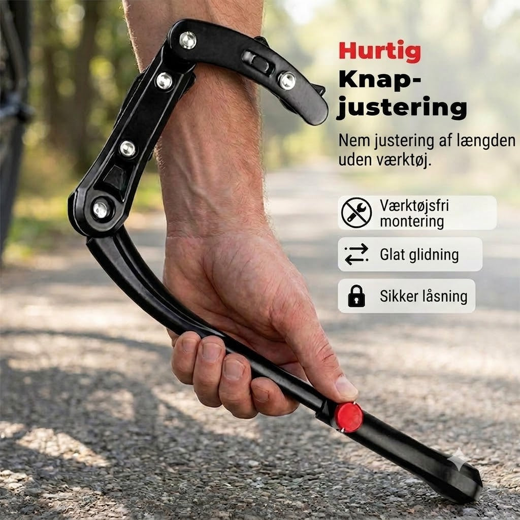 🚲 Justerbart støtteben | Passer til 24-29 tommer cykler