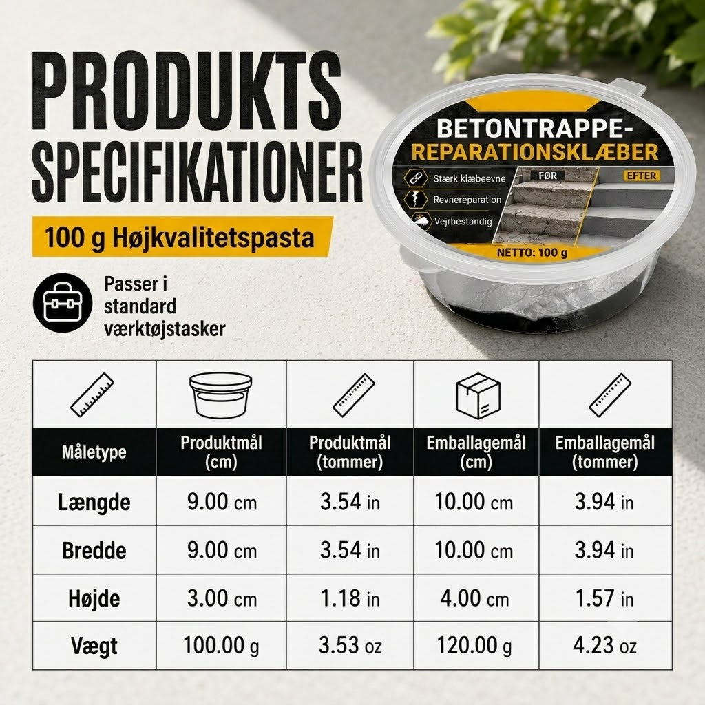 Betonklæber og reparationsmørtel til trapper – ideel til trappetrin, indkørsler og terrasser
