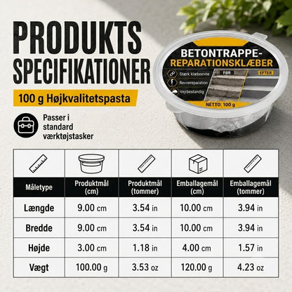 Betonklæber og reparationsmørtel til trapper – ideel til trappetrin, indkørsler og terrasser