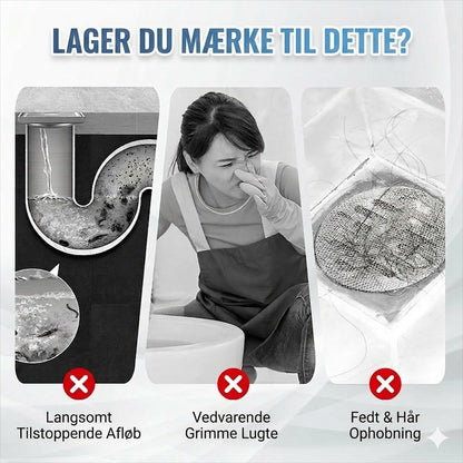 🚽 Tabletter til hurtig afløbsrens – velegnet til køkkener, badeværelser og afløb.