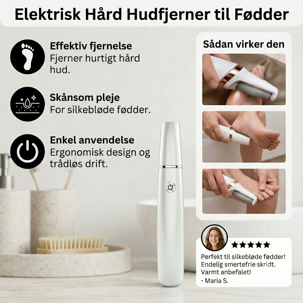 Elektrisk hård hud-fjerner til fødder