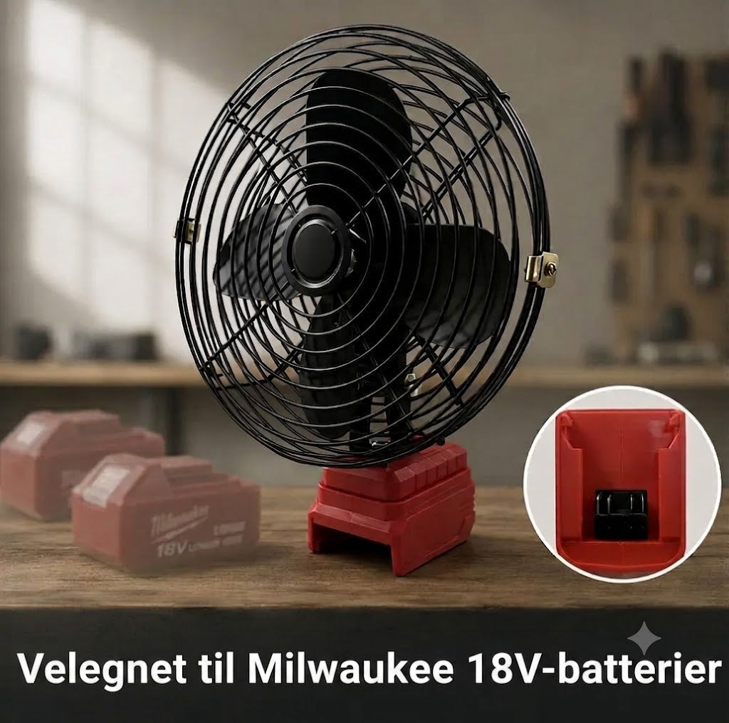 Bærbar batteridrevet ventilator