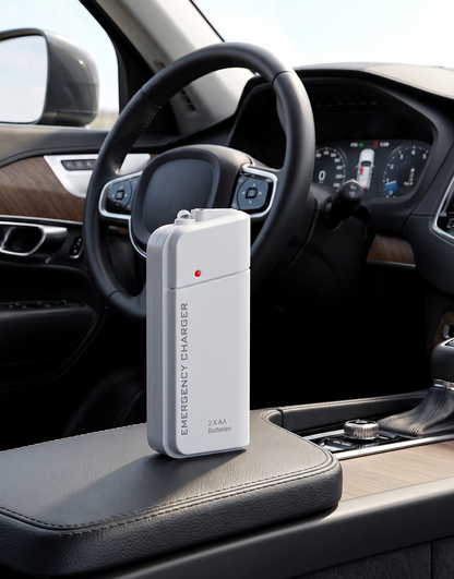 AA-batteri powerbank med LED-lommelygte – ekstra strøm til din telefon i nødsituationer