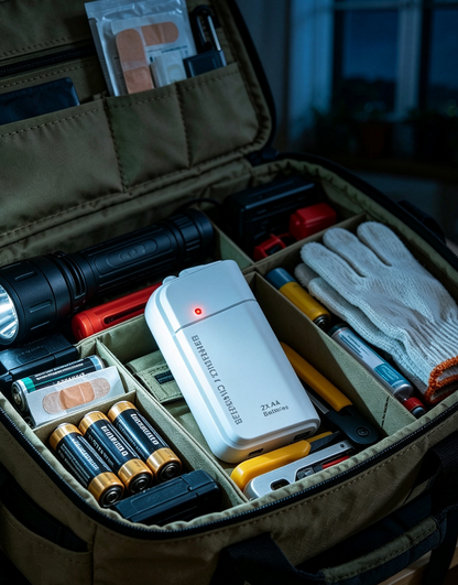 AA-batteri powerbank med LED-lommelygte – ekstra strøm til din telefon i nødsituationer