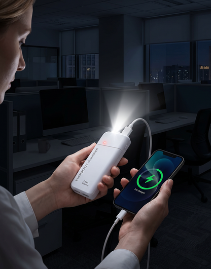 AA-batteri powerbank med LED-lommelygte – ekstra strøm til din telefon i nødsituationer
