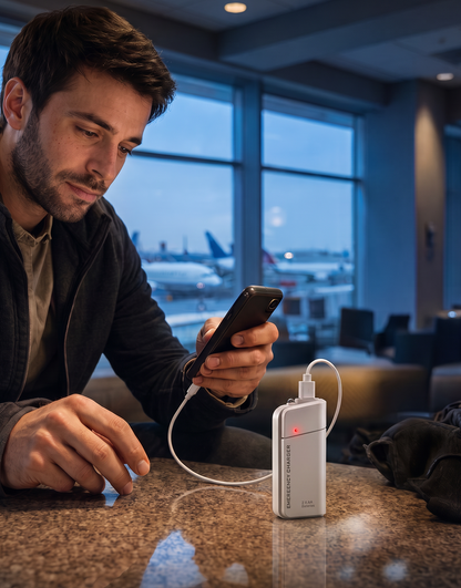 AA-batteri powerbank med LED-lommelygte – ekstra strøm til din telefon i nødsituationer