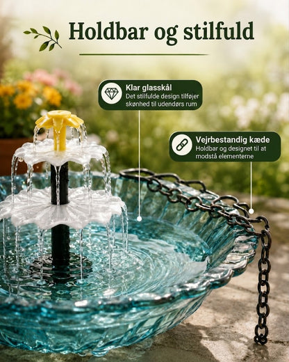 Sereneflow solcelledrevet etagespringvand med fuglebad – dekorativt vandspil til haven
