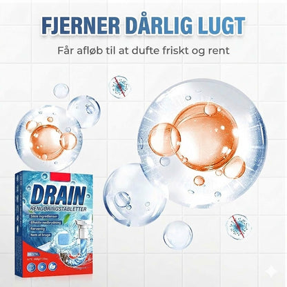 🚽 Tabletter til hurtig afløbsrens – velegnet til køkkener, badeværelser og afløb.