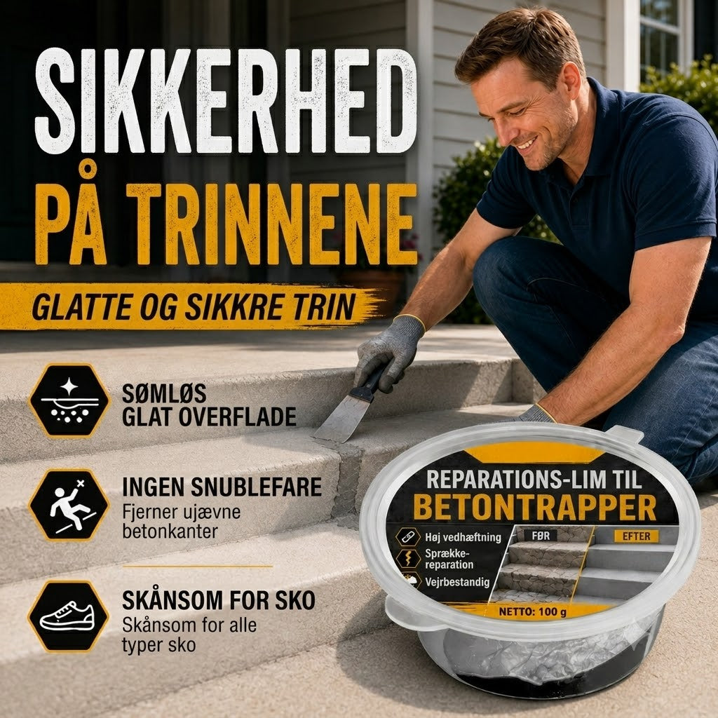 Betonklæber og reparationsmørtel til trapper – ideel til trappetrin, indkørsler og terrasser