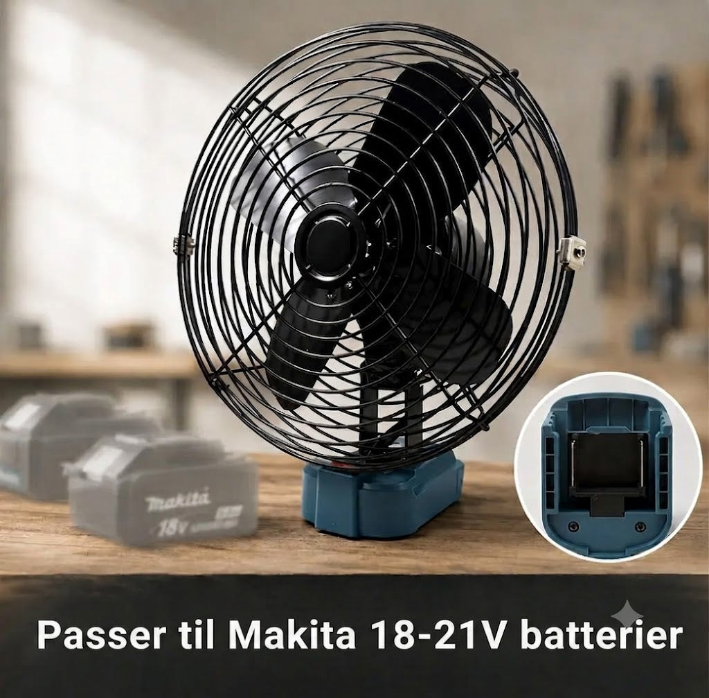 Bærbar batteridrevet ventilator