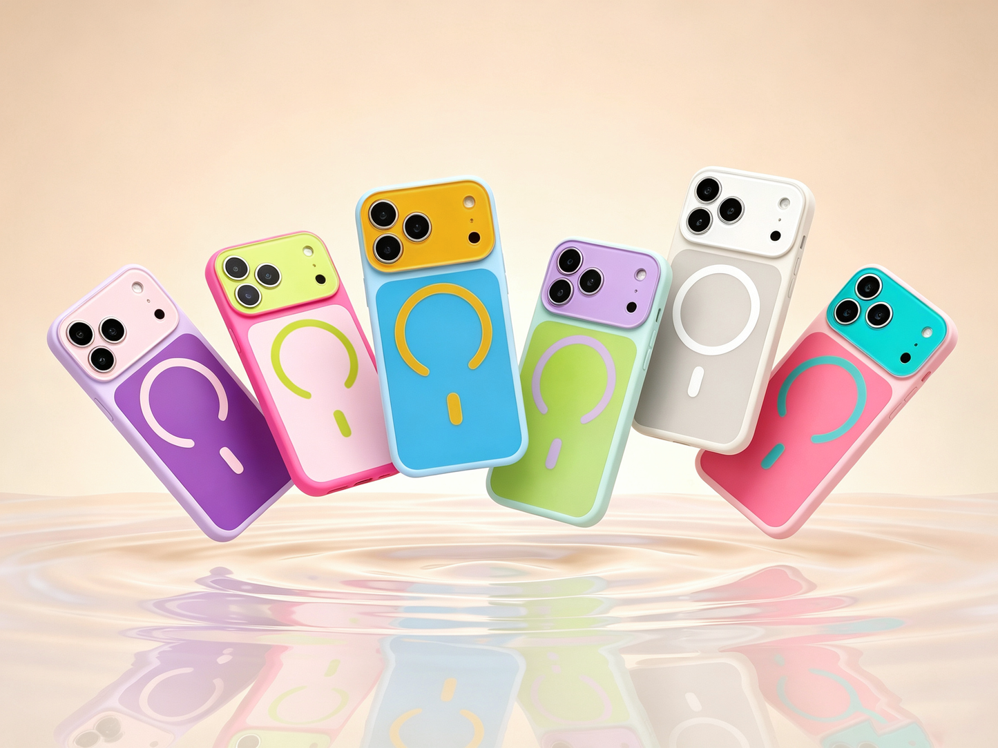 📱Farverigt Dopamine MagSafe iPhone-cover – ultra-tyndt mat design med kontrastfarver
