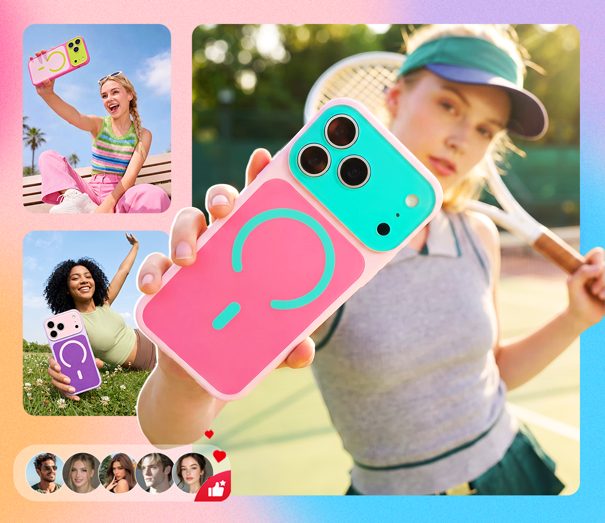 📱Farverigt Dopamine MagSafe iPhone-cover – ultra-tyndt mat design med kontrastfarver