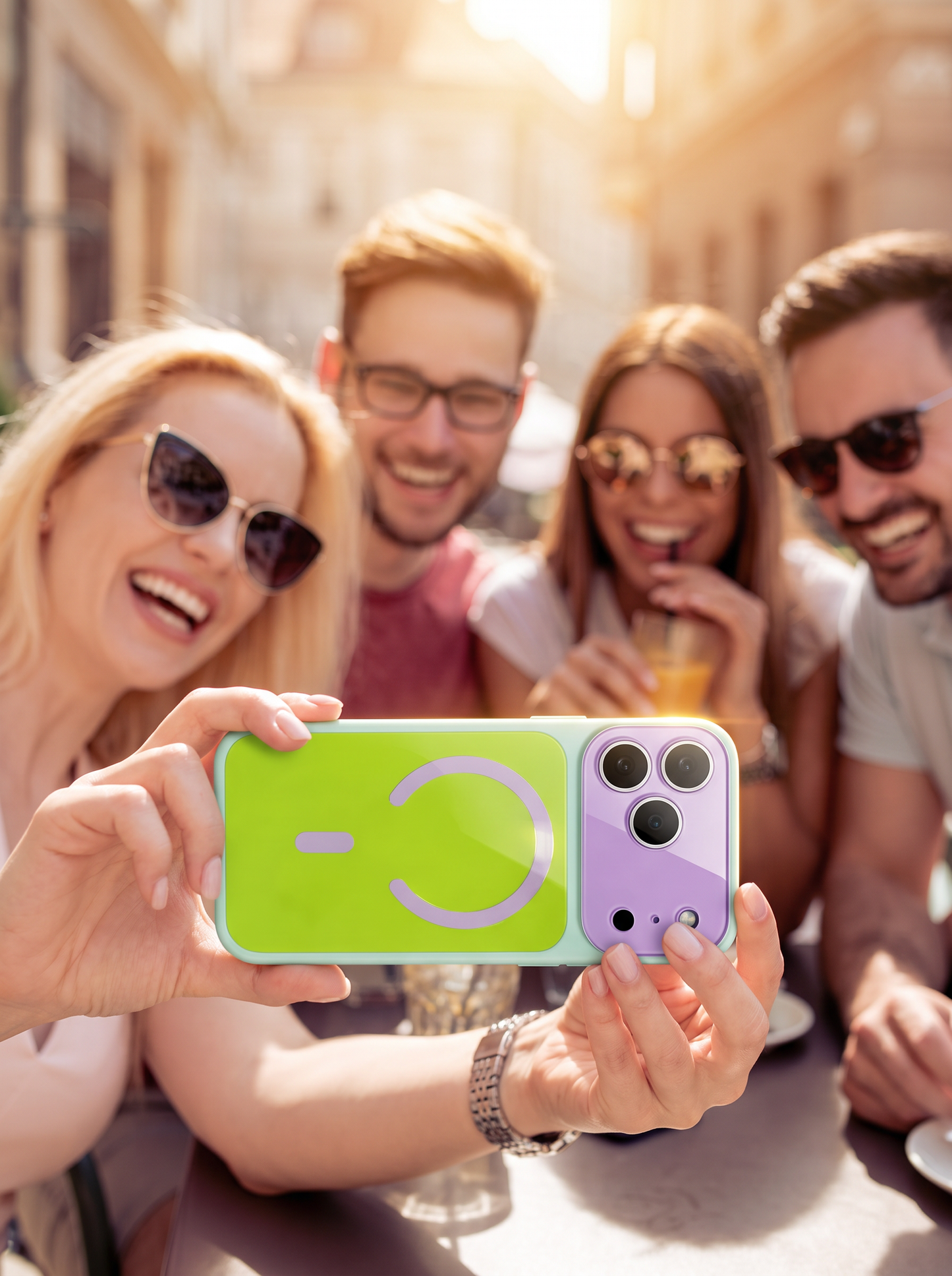 📱Farverigt Dopamine MagSafe iPhone-cover – ultra-tyndt mat design med kontrastfarver