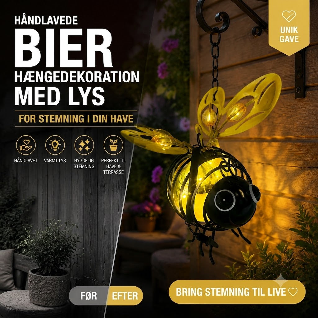 Solcelle-hængelampe i bi-design