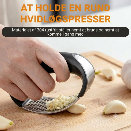 Hvidløgspresser: Bærbar hvidløgspresser i rustfrit stål