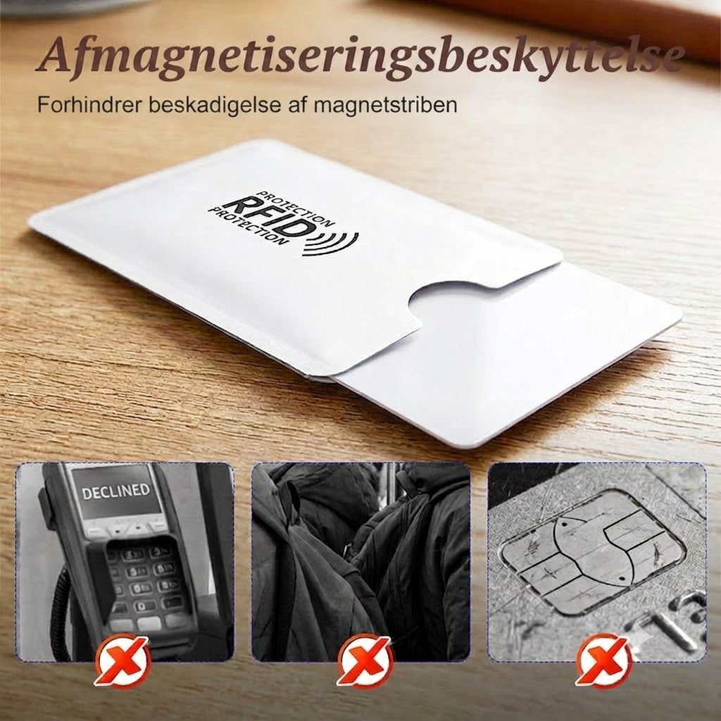 RFID-blokerende kreditkortetui / Anti-skimming kortbeskytter
