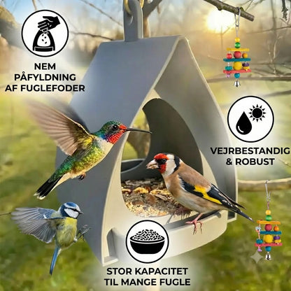 Hængende foderbræt til fugle – stor kapacitet, ideel til haven og altanen