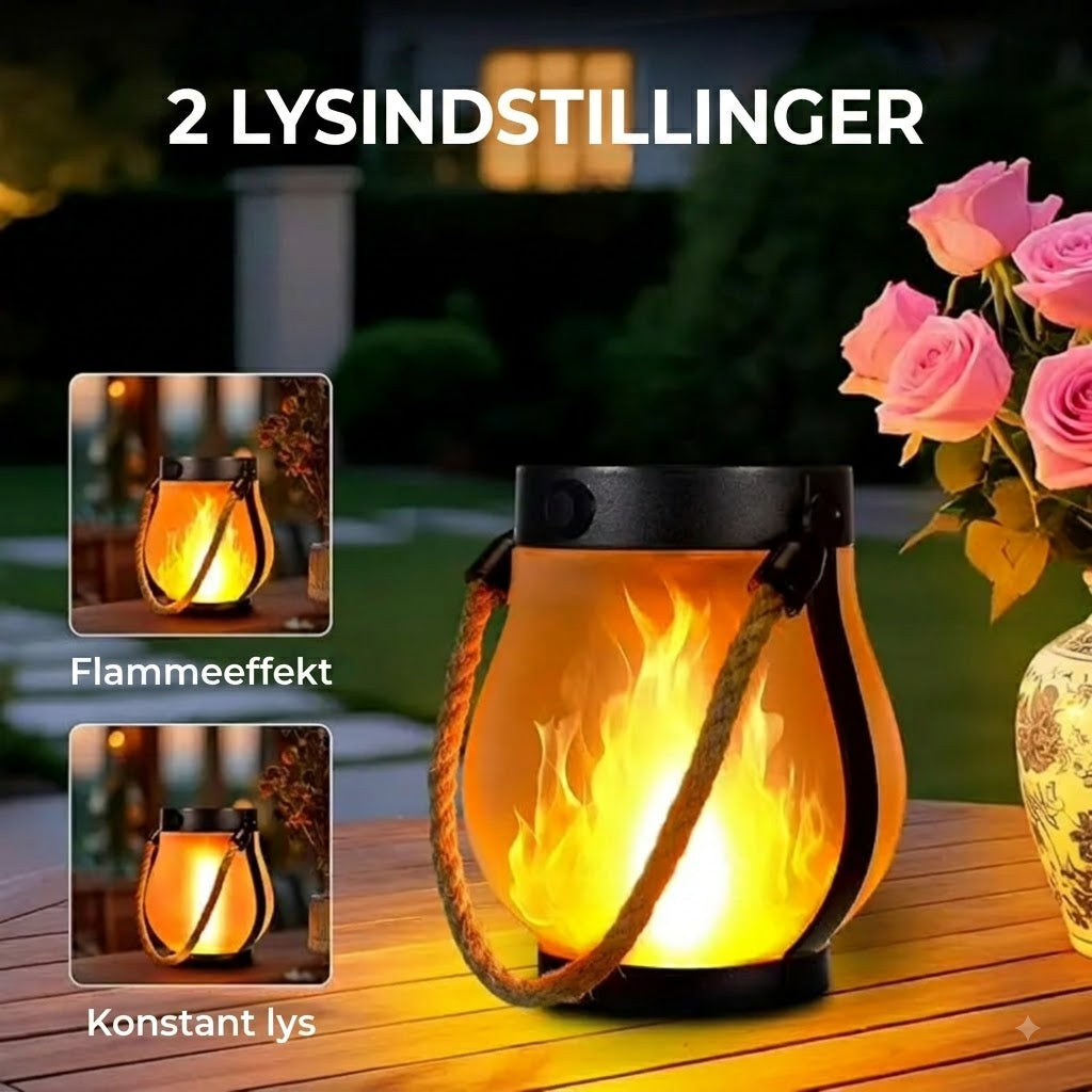 Solcelledrevet flammelampe