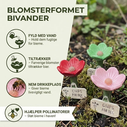 Blomsterformet bivander – Farverig Vanddispenser til Haven