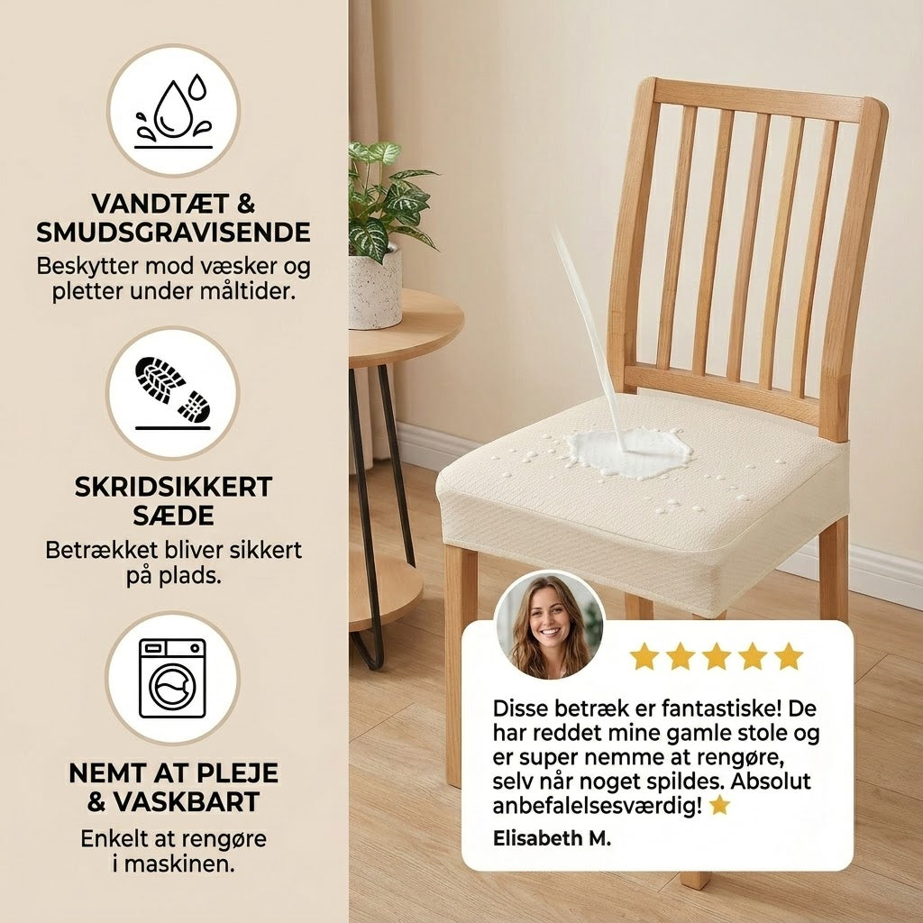 Vandtæt jacquard stolesædeovertræk – skridsikkert og nemt at rengøre
