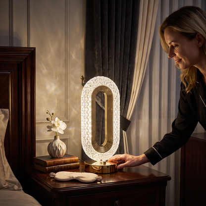 Genopladelig krystal-LED-bordlampe – elegant stemningsfyldt natlampe